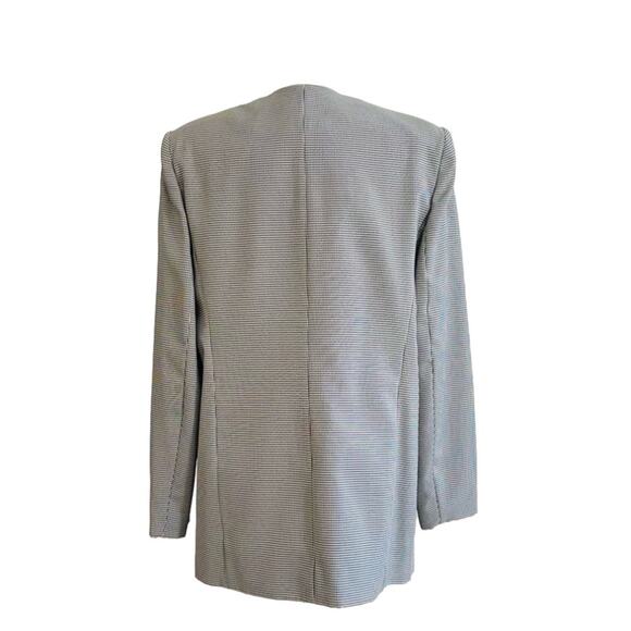 Liz Baker Blazer Essentials Black White Checkered One Button Front Size 14 Tall - Picture 5 of 14